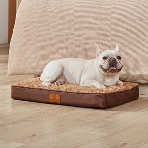 LIORCE Medium Orthopedic Dog Bed for Medium Dogs Non-Slip Bottom Brown Dog Bed
